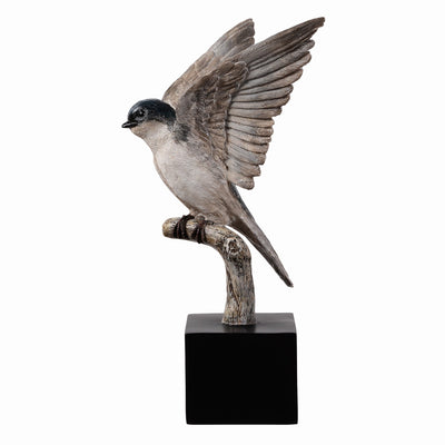 53008-C - Small Swallow On Branch Lifelike Bird Resin Home Tabletop Decor Hi-Line Gift Ltd.