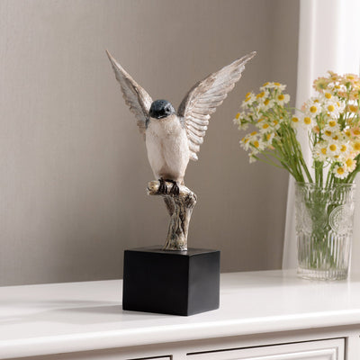 53008-C - Small Swallow On Branch Lifelike Bird Resin Home Tabletop Decor Hi-Line Gift Ltd.