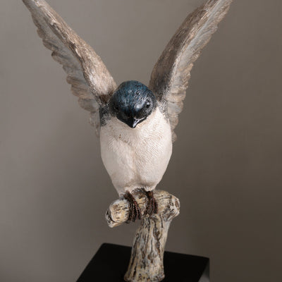 53008-C - Small Swallow On Branch Lifelike Bird Resin Home Tabletop Decor Hi-Line Gift Ltd.