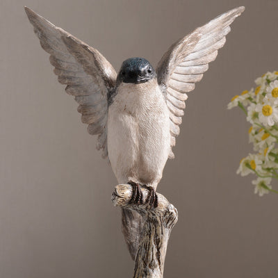 53008-C - Small Swallow On Branch Lifelike Bird Resin Home Tabletop Decor Hi-Line Gift Ltd.