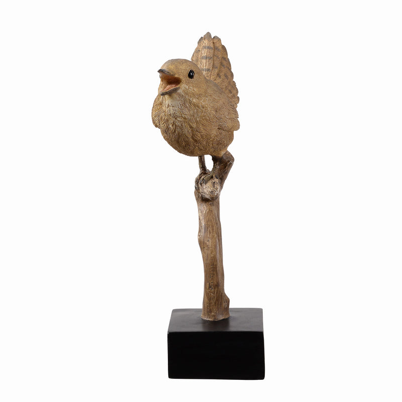 53008-D - Sing Bird On Branch Lifelike Resin Bird Home Tabletop Decor Hi-Line Gift Ltd.