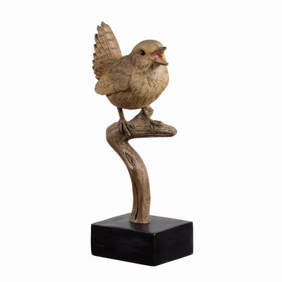 53008-D - Sing Bird On Branch Lifelike Resin Bird Home Tabletop Decor Hi-Line Gift Ltd.