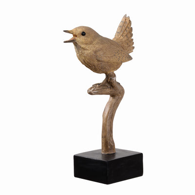 53008-D - Sing Bird On Branch Lifelike Resin Bird Home Tabletop Decor Hi-Line Gift Ltd.