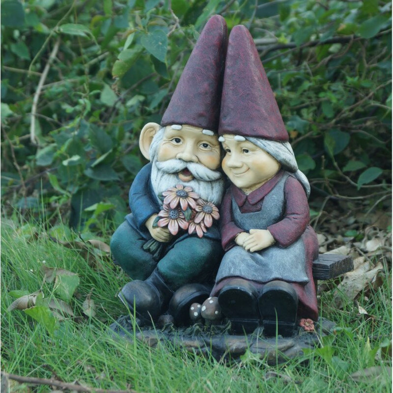 Old Gnome Couple On Bench HI-LINE GIFT LTD.
