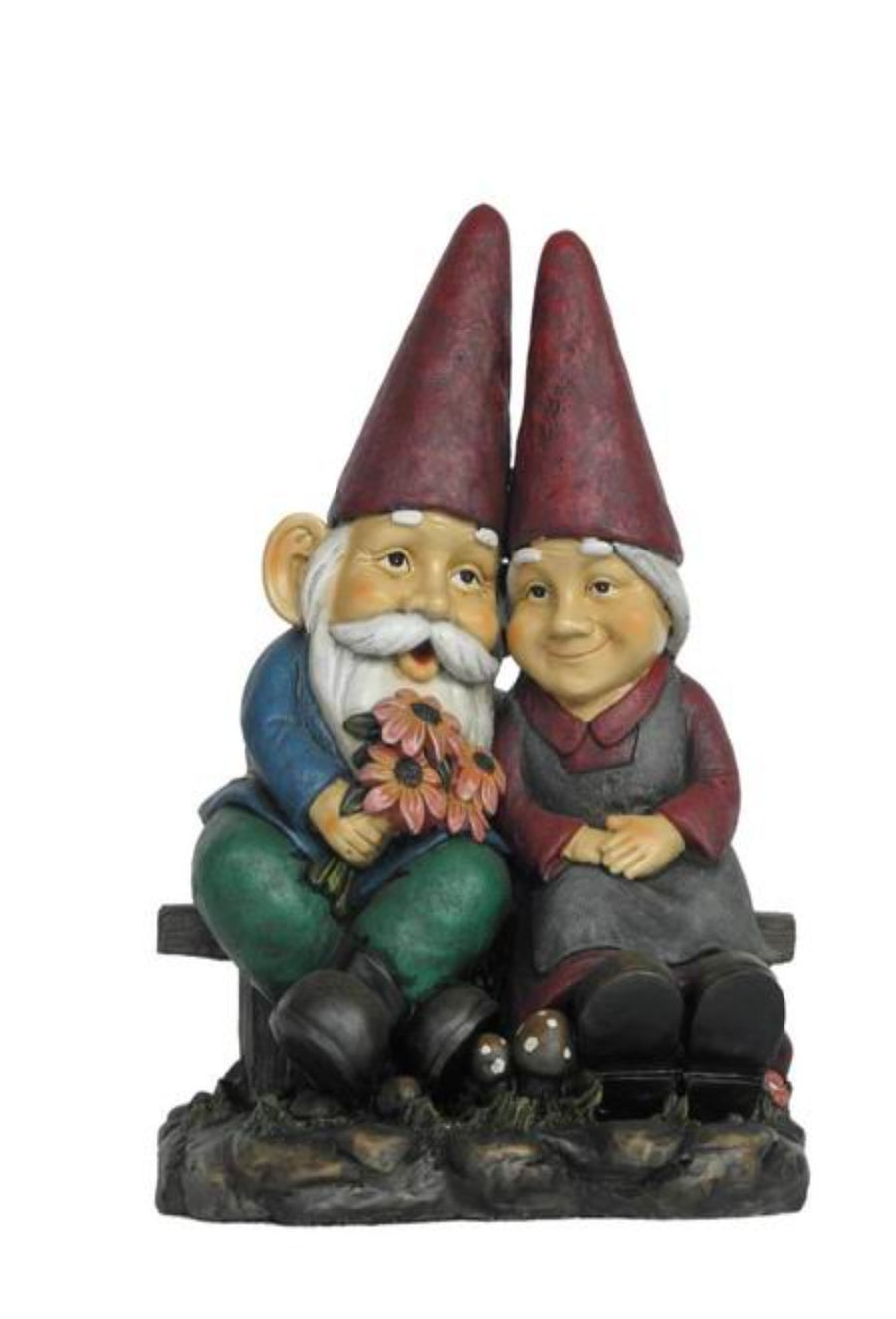 Old Gnome Couple On Bench HI-LINE GIFT LTD.
