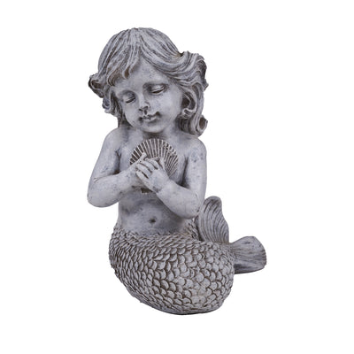 Kneeling Mermaid Holding a Shell Statue HI-LINE GIFT LTD.