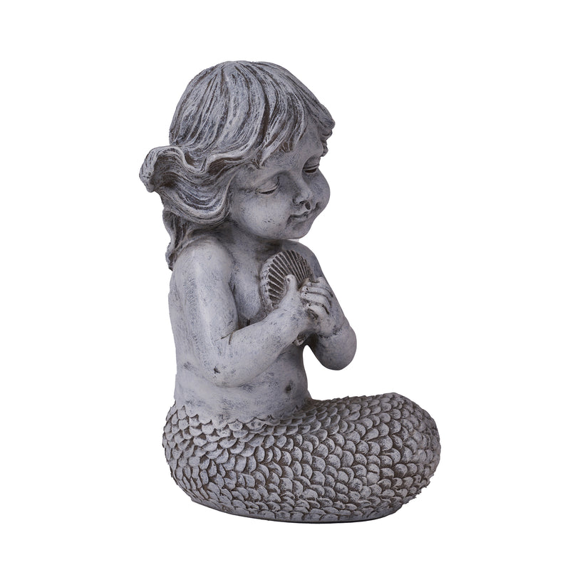 Kneeling Mermaid Holding a Shell Statue HI-LINE GIFT LTD.
