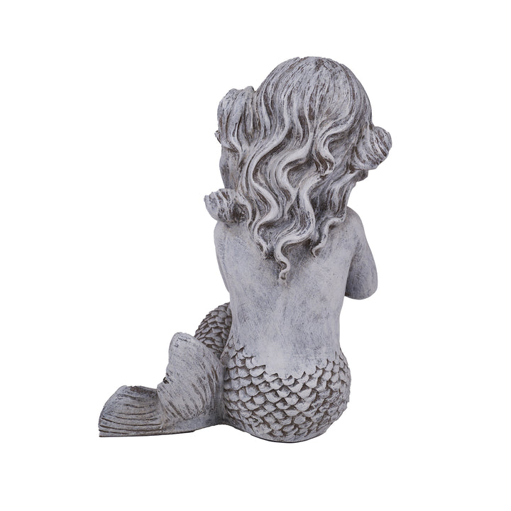 Kneeling Mermaid Holding a Shell Statue HI-LINE GIFT LTD.