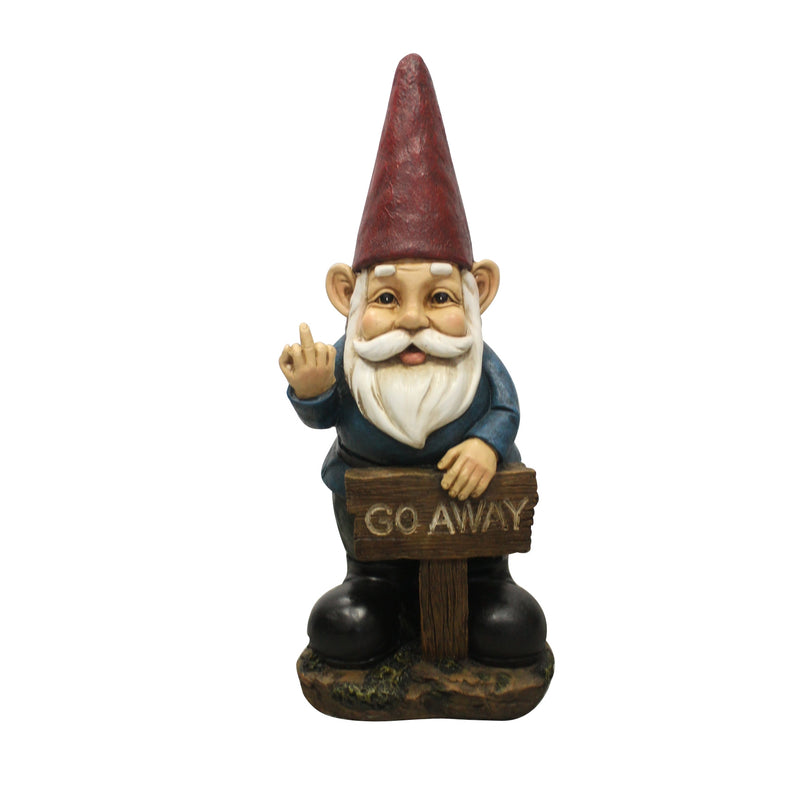 Gnome Holding A Go Away Sign HI-LINE GIFT LTD.
