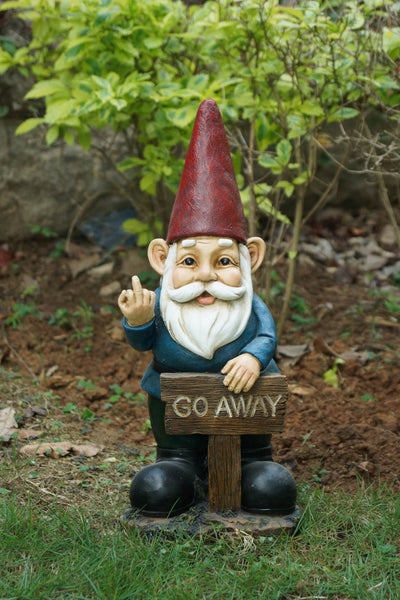 Gnome Holding A Go Away Sign HI-LINE GIFT LTD.