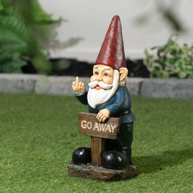 Gnome Holding A Go Away Sign HI-LINE GIFT LTD.