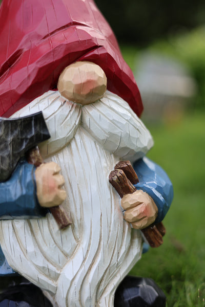 75616-10 - 14in Garden Gnome Chopping Wood