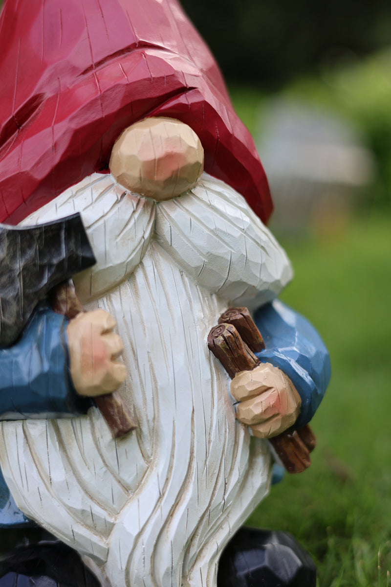 75616-10 - 14in Garden Gnome Chopping Wood