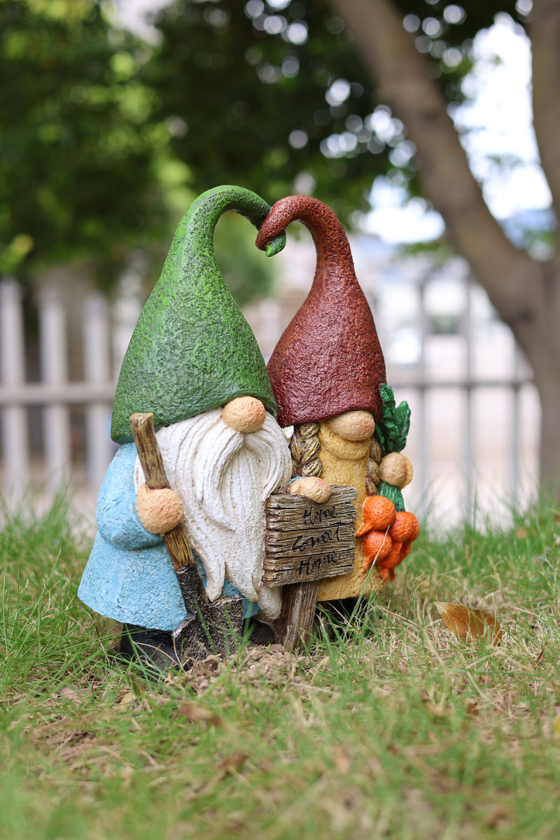 75616-13 - Sweet Couple Garden Gnome Medium Size Hi-Line Gift Ltd.