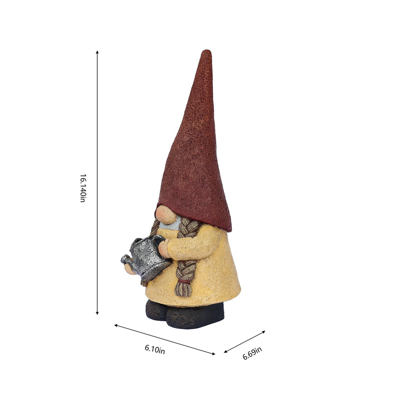 75616-14 - 16in Female Garden Gnome Watering Plant Hi-Line Gift Ltd.