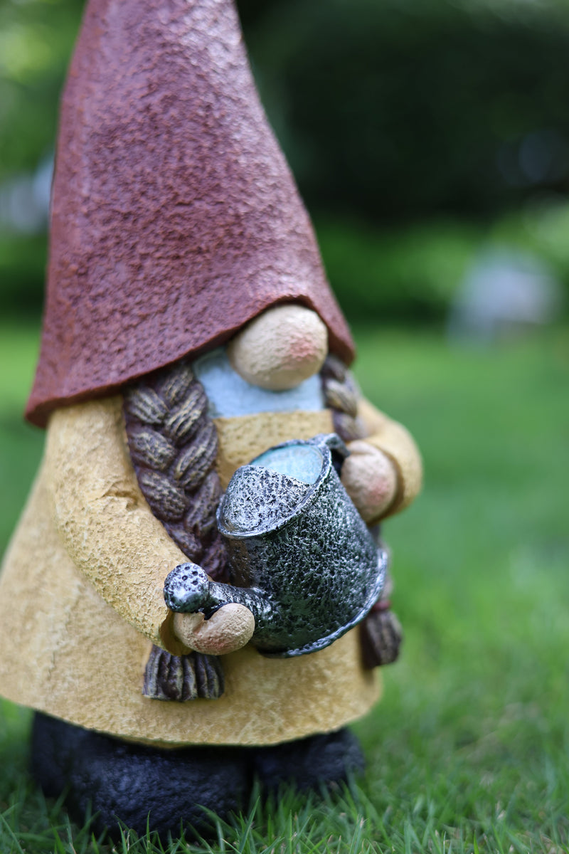 75616-14 - 16in Female Garden Gnome Watering Plant Hi-Line Gift Ltd.