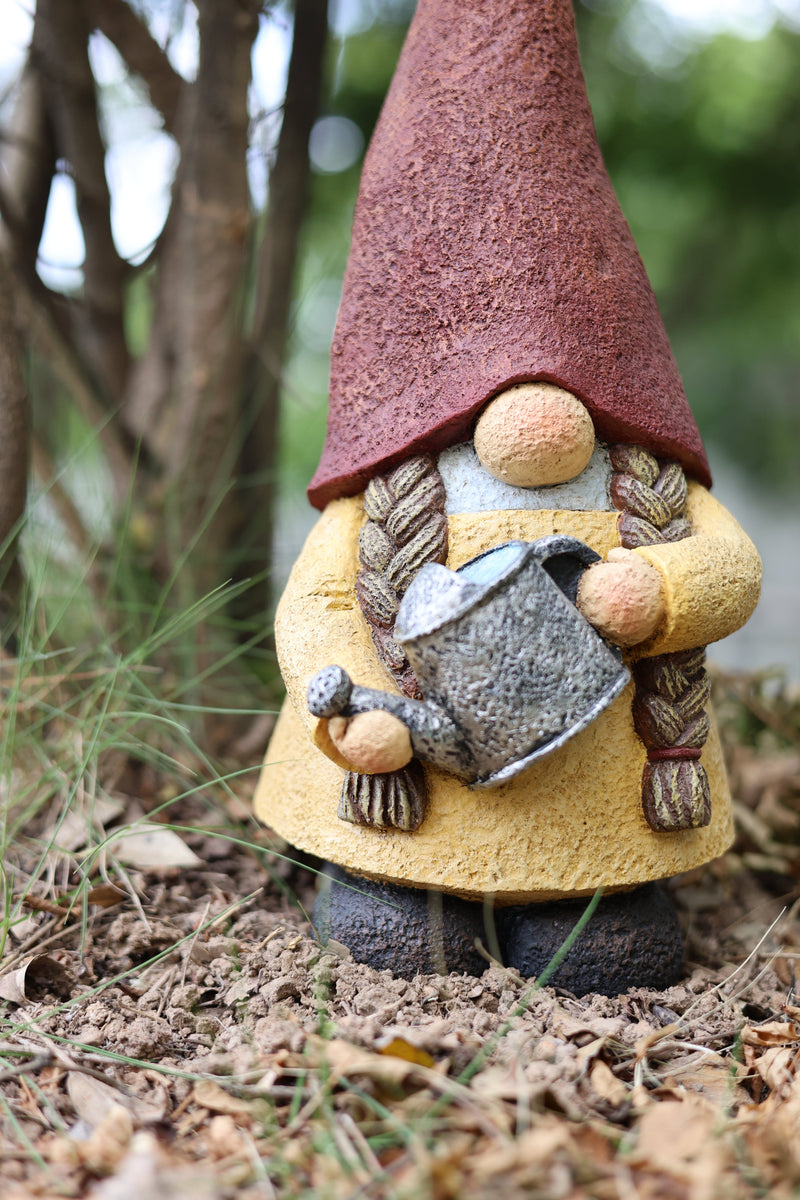 75616-14 - 16in Female Garden Gnome Watering Plant Hi-Line Gift Ltd.