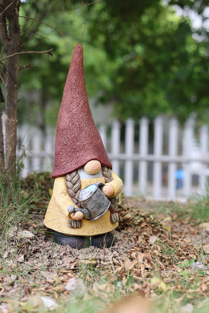 75616-14 - 16in Female Garden Gnome Watering Plant