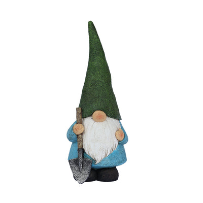 75616-15 - 16in Garden Gnome Statue Holding Shovel Hi-Line Gift Ltd.