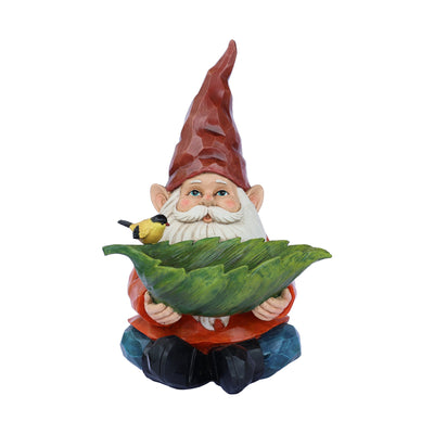 75616-16 - Funny Garden Gnome Holding Bird Bath Hi-Line Gift Ltd.