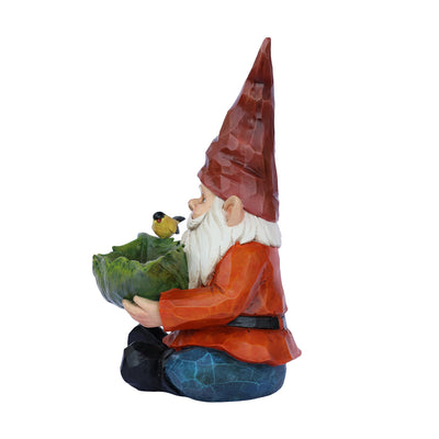 75616-16 - Funny Garden Gnome Holding Bird Bath Hi-Line Gift Ltd.