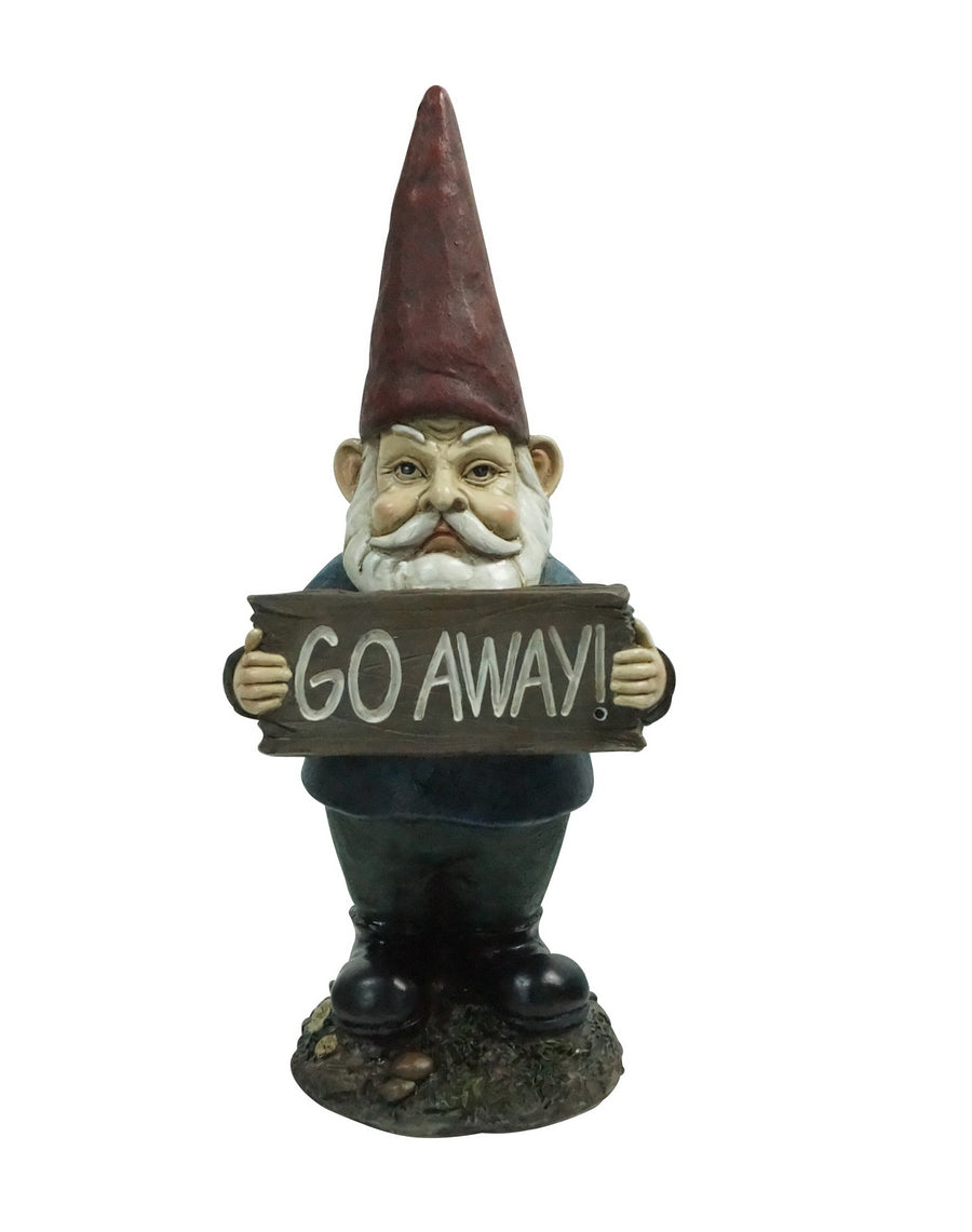 Gnome Holding Go Away Sign HI-LINE GIFT LTD.