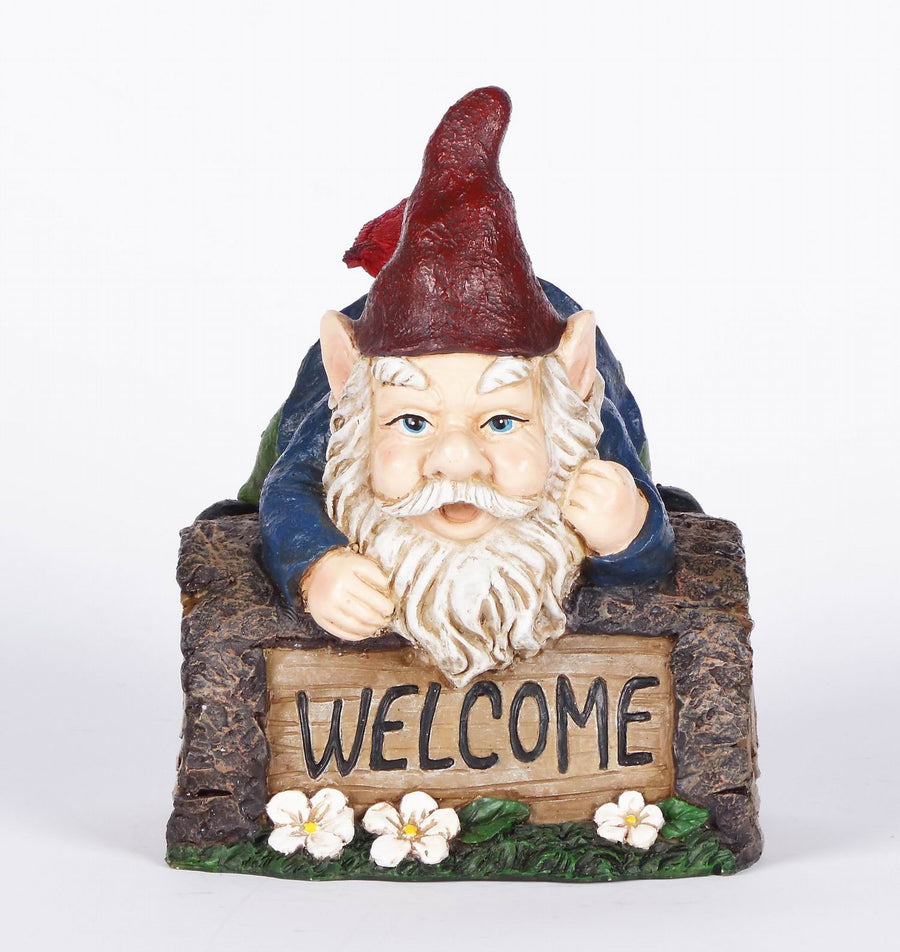 Hi-Line Exclusive - Welcome Sign Gnome Crawling Overy Trunk HI-LINE GIFT LTD.