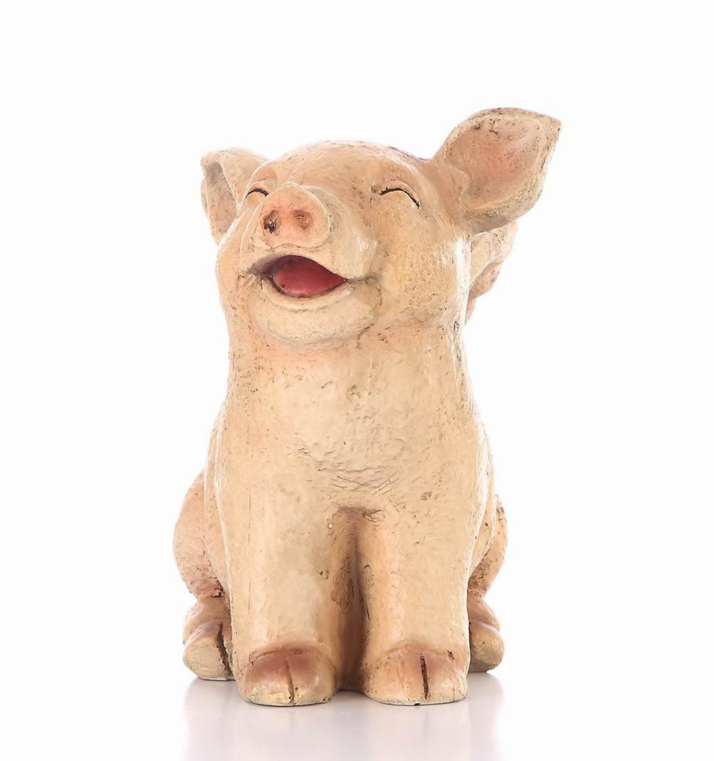 Pig With Wings Sitting Laughing Statue HI-LINE GIFT LTD.