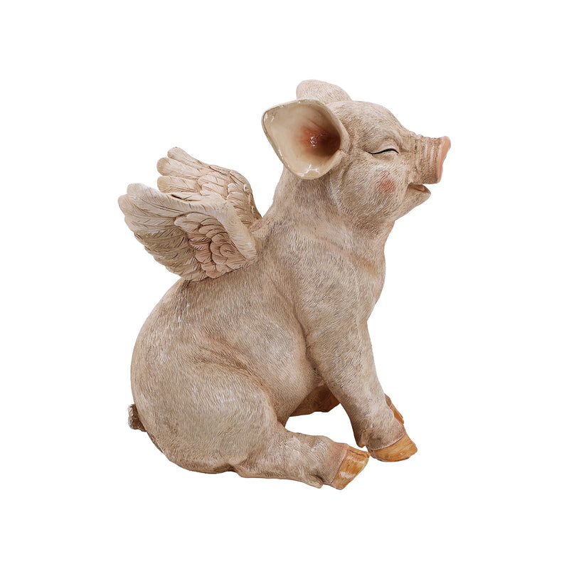 75617-C - 16.65" H Smiling Pig W/Wings Sitting Hi-Line Gift Ltd.