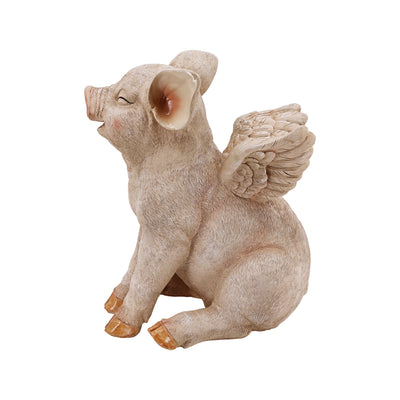 75617-C - 16.65" H Smiling Pig W/Wings Sitting Hi-Line Gift Ltd.