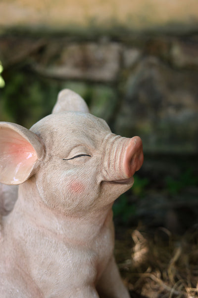 75617-C - 16.65" H Smiling Pig W/Wings Sitting Hi-Line Gift Ltd.