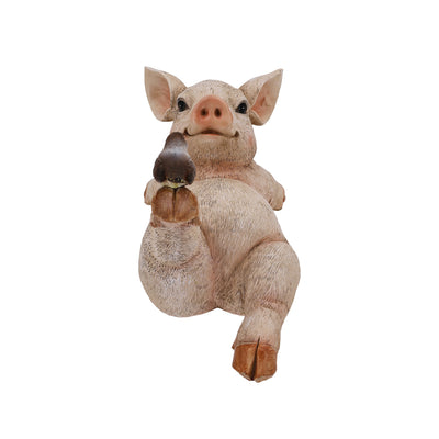 75617-E - Yoga Pig Polyresin Statue Hi-Line Gift Ltd.
