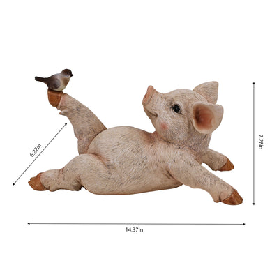 75617-E - Yoga Pig Polyresin Statue Hi-Line Gift Ltd.