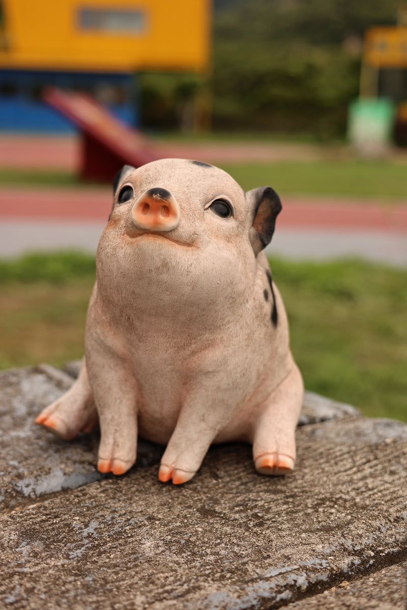75617-F - Sitting Pig Looking Up Hi-Line Gift Ltd.