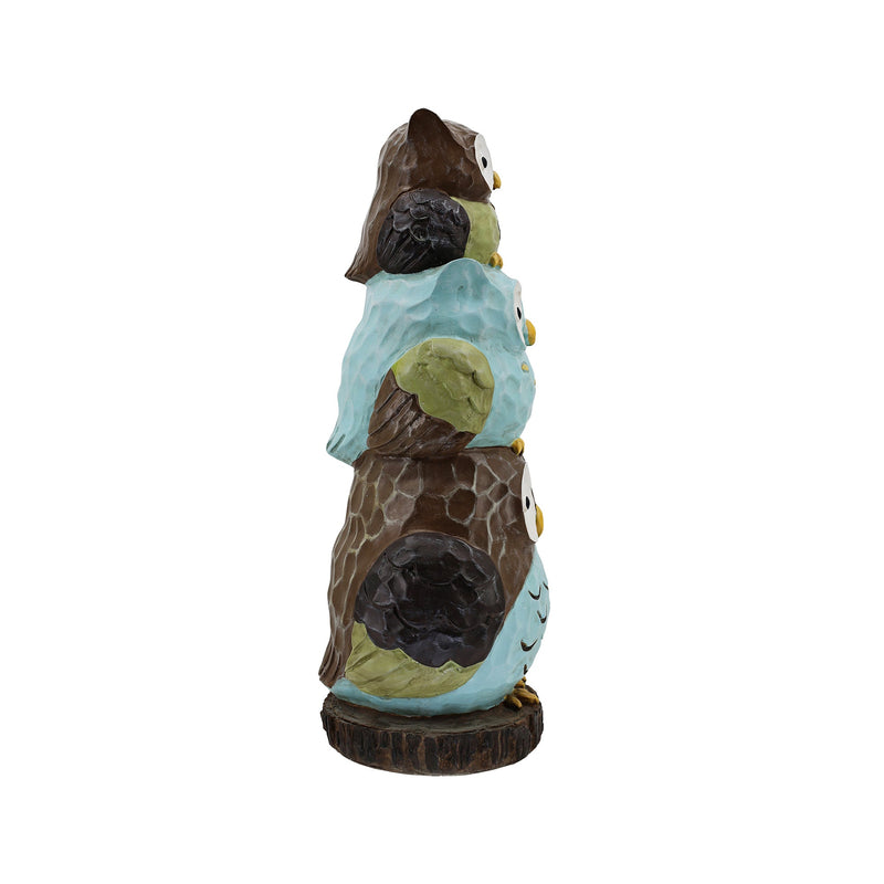 75618-A-L - 30"H Stacking Owls Garden Statue Hi-Line Gift Ltd.