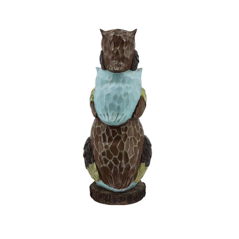 75618-A-L - 30"H Stacking Owls Garden Statue Hi-Line Gift Ltd.