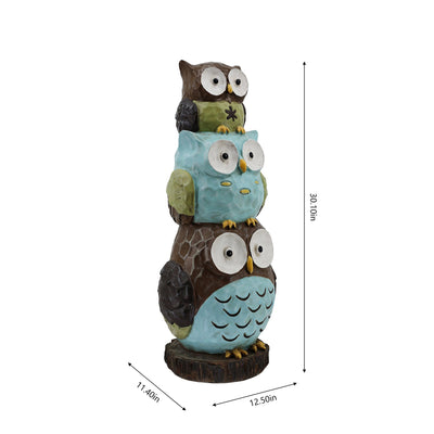 75618-A-L - 30"H Stacking Owls Garden Statue Hi-Line Gift Ltd.