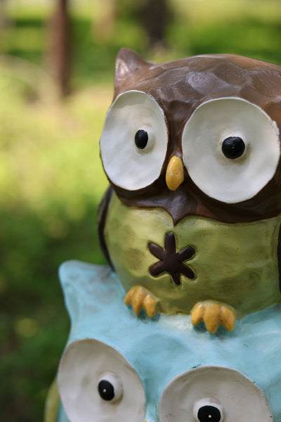 75618-A-L - 30"H Stacking Owls Garden Statue Hi-Line Gift Ltd.