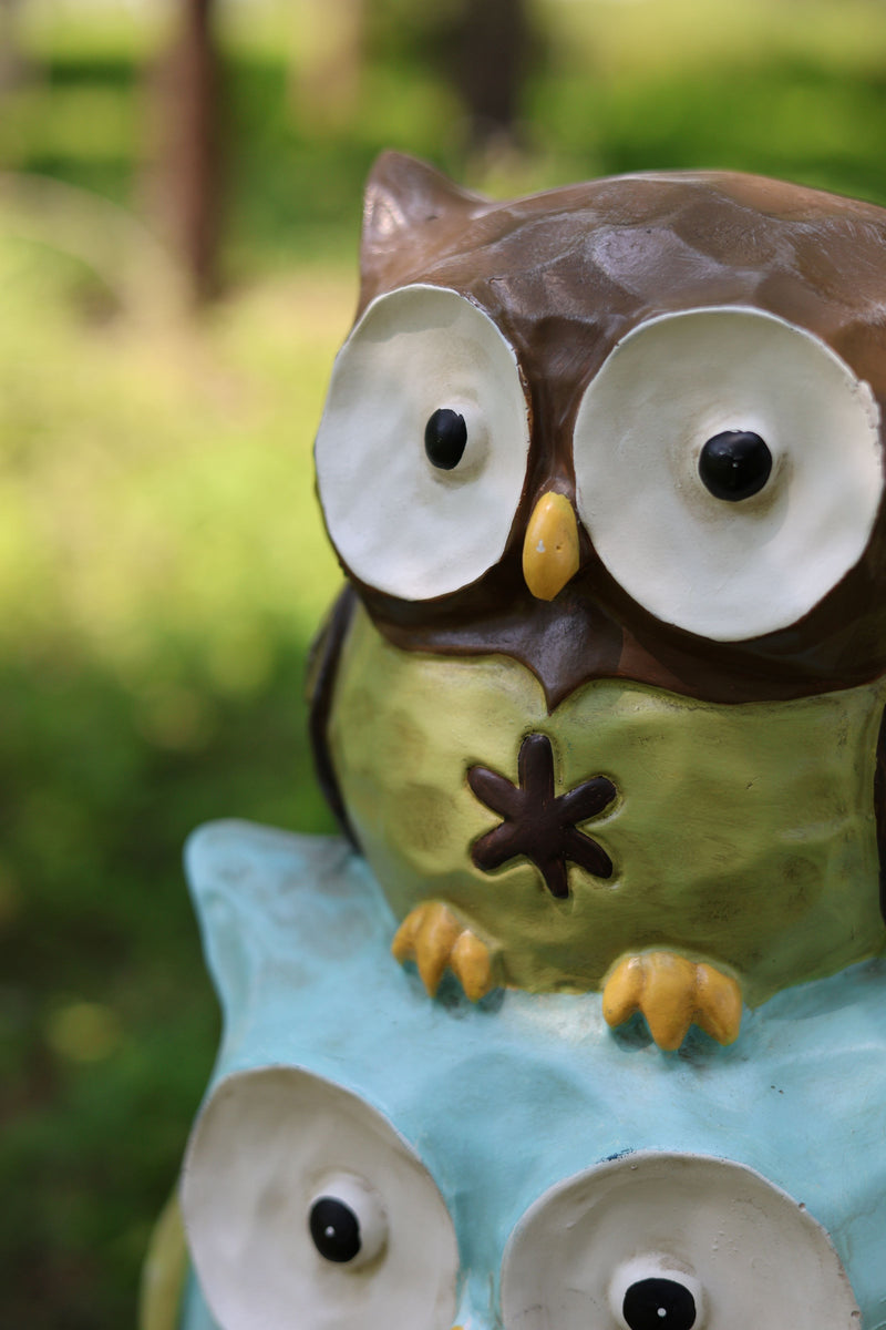 75618-A-L - 30"H Stacking Owls Garden Statue Hi-Line Gift Ltd.