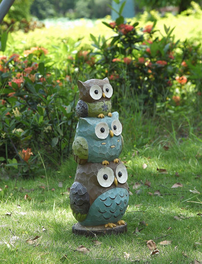 Stacking Owls-Garden Statue HI-LINE GIFT LTD.