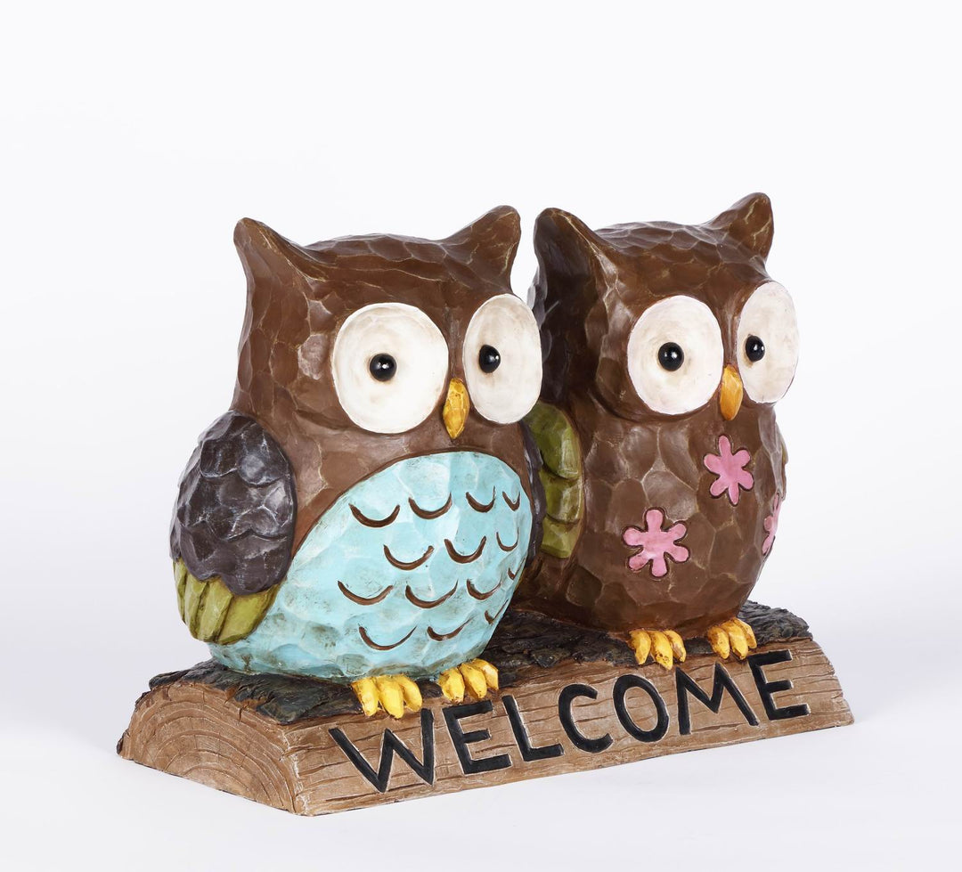 Hi-Line Exclusive - Owl Couple With  Welcome Sign HI-LINE GIFT LTD.