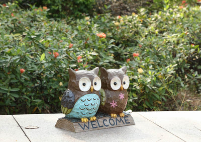 Hi-Line Exclusive - Owl Couple With  Welcome Sign HI-LINE GIFT LTD.