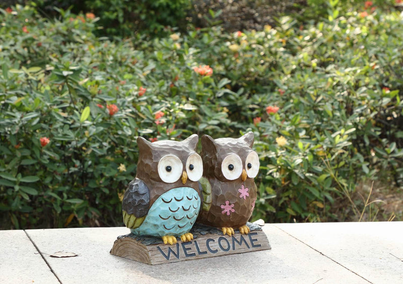 Hi-Line Exclusive - Owl Couple With  Welcome Sign HI-LINE GIFT LTD.