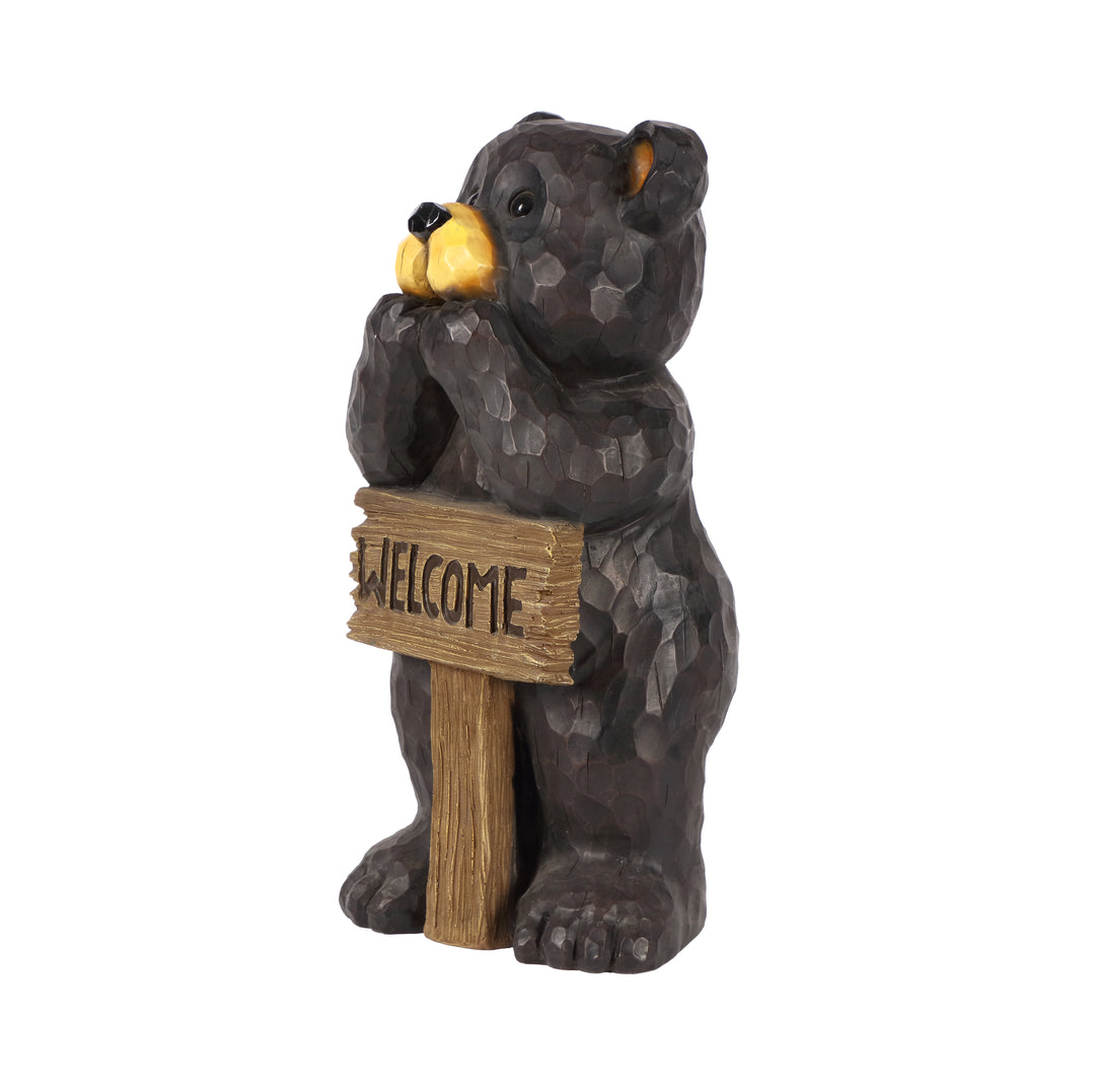 Bear Leans On Welcome Sign HI-LINE GIFT LTD.