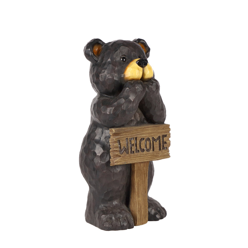 Bear Leans On Welcome Sign HI-LINE GIFT LTD.