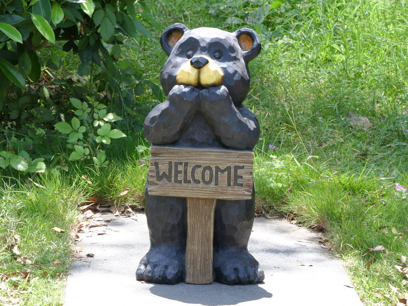 Bear Leans On Welcome Sign HI-LINE GIFT LTD.