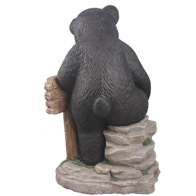 Bear Holding Sign And Gnome HI-LINE GIFT LTD.