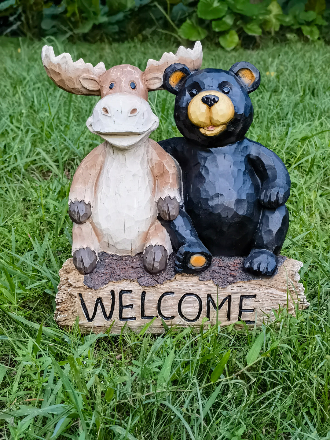 75619-V - Bear and Moose Garden Welcome Sign – Hi-Line Gift Ltd.