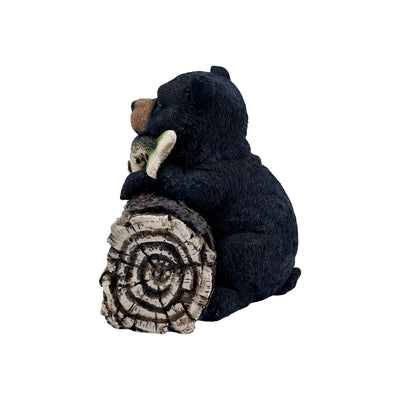 75619-W - Black Bear W/Gone Fishing Sign Hi-Line Gift Ltd.