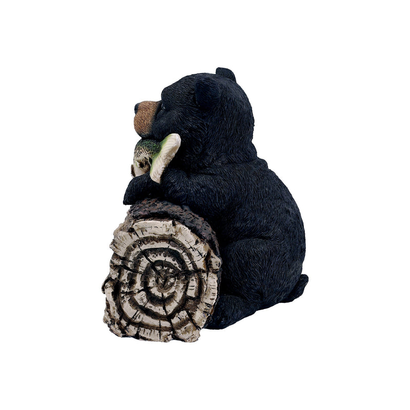 75619-W - Black Bear W/Gone Fishing Sign Hi-Line Gift Ltd.